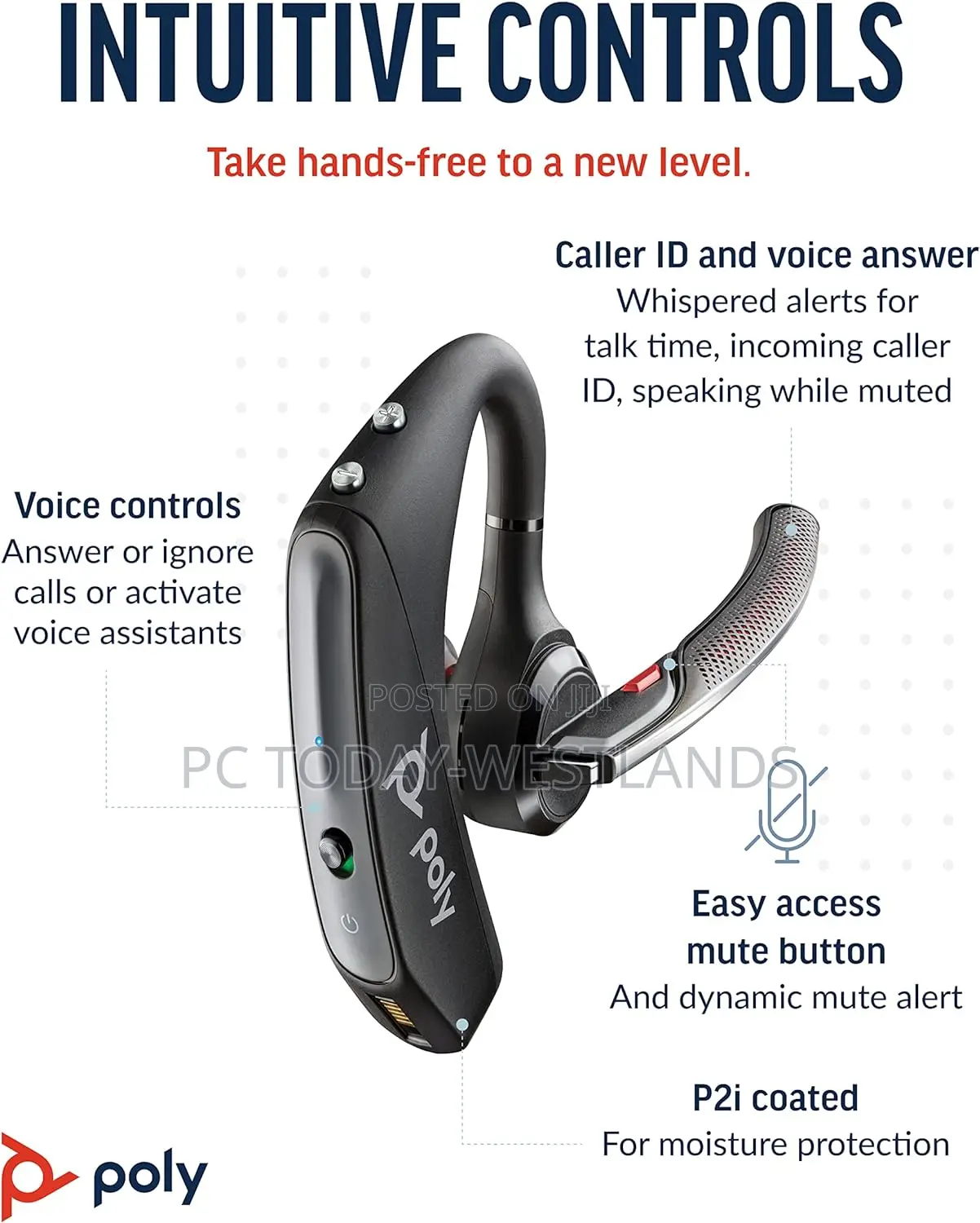 Plantronics Voyager 5200 UC Advanced Noise Cancel Bluetooth