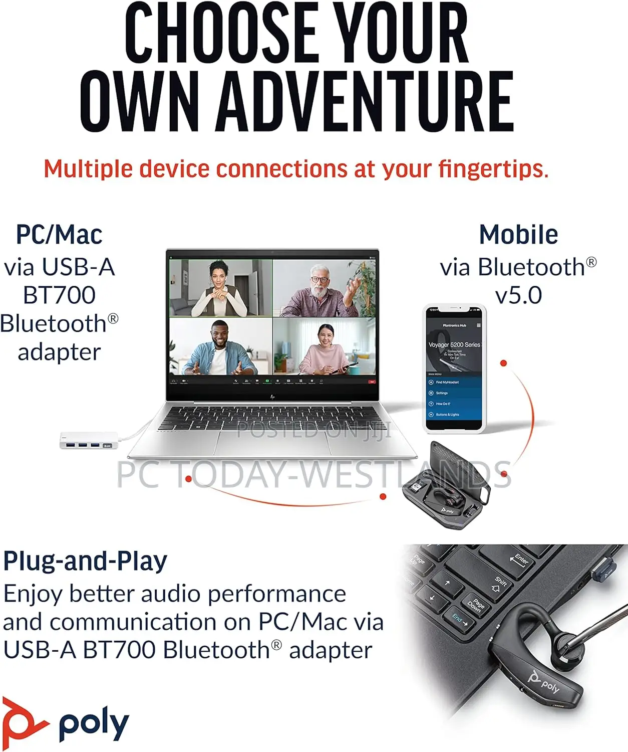 Plantronics Voyager 5200 UC Advanced Noise Cancel Bluetooth