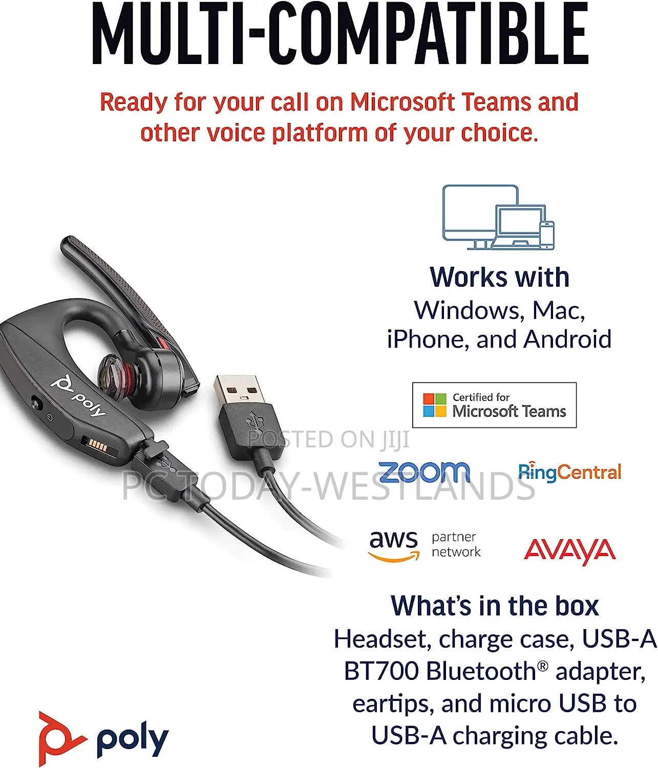 Plantronics Voyager 5200 UC Advanced Noise Cancel Bluetooth