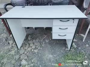 White and Lockable Drawers Office Table 1.2m