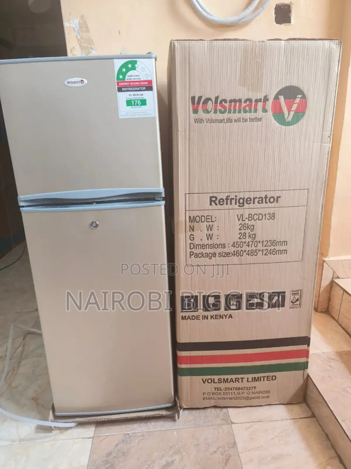 Volsmart Shiny Silver 138litres Best Energy Saver Fridge