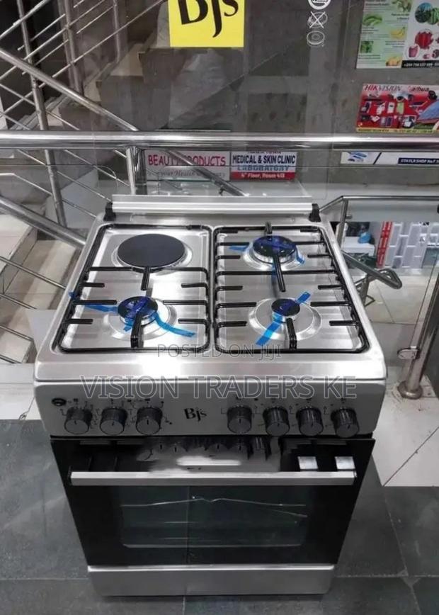 BJS Cooker 3G+1E 60*60cm Inox Standing Cooker With Turbo Fan