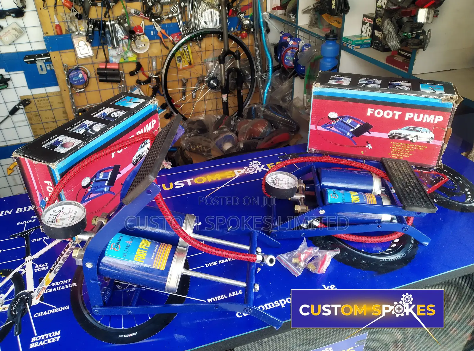 Car / Bicycle Double Gauge Foot Pump