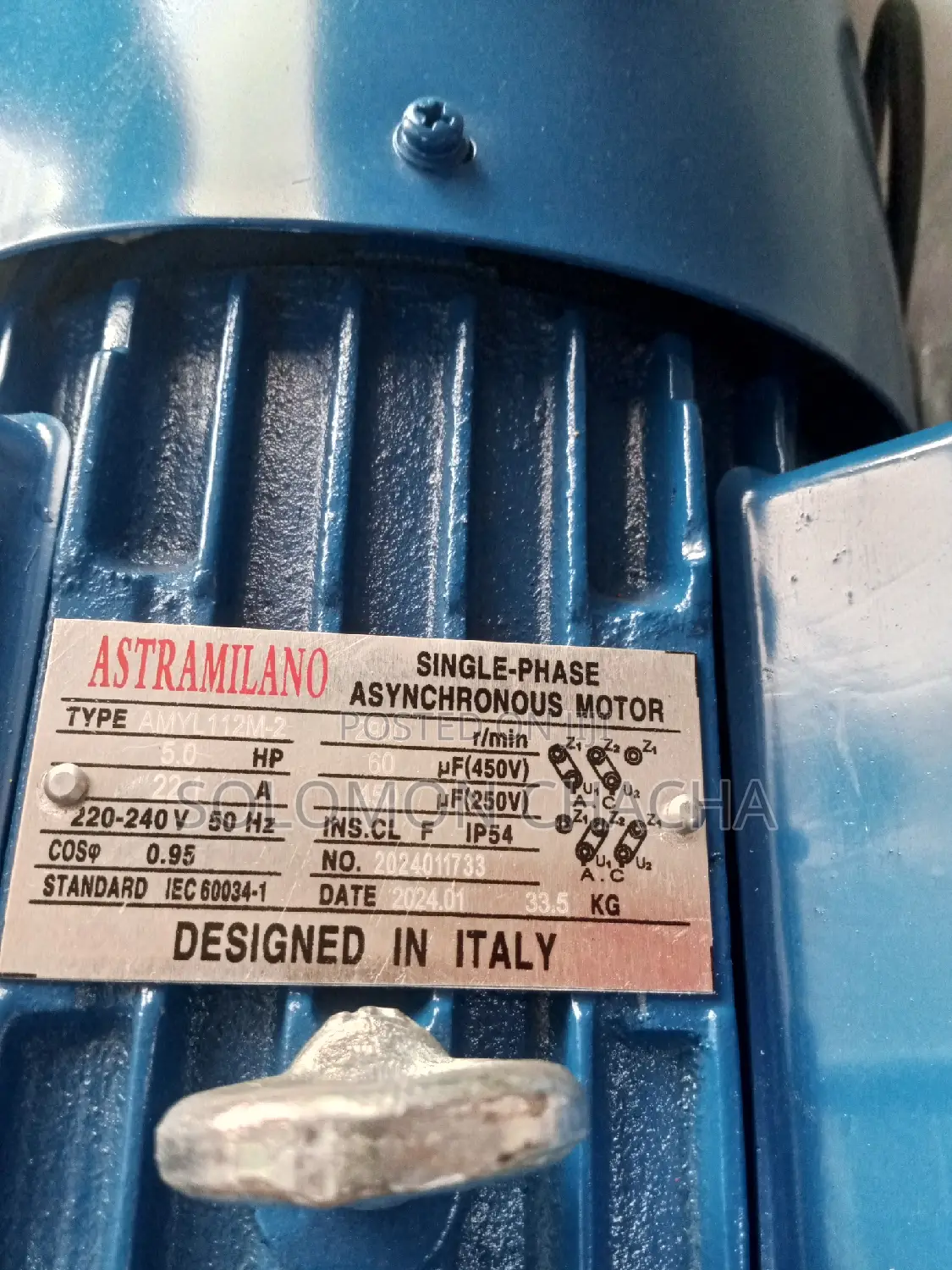 Astramilano 5.0hp Single Phase Electric Motor