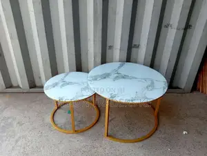 Marble Nesting Coffee Table(Glass Effect)White Coffee Table