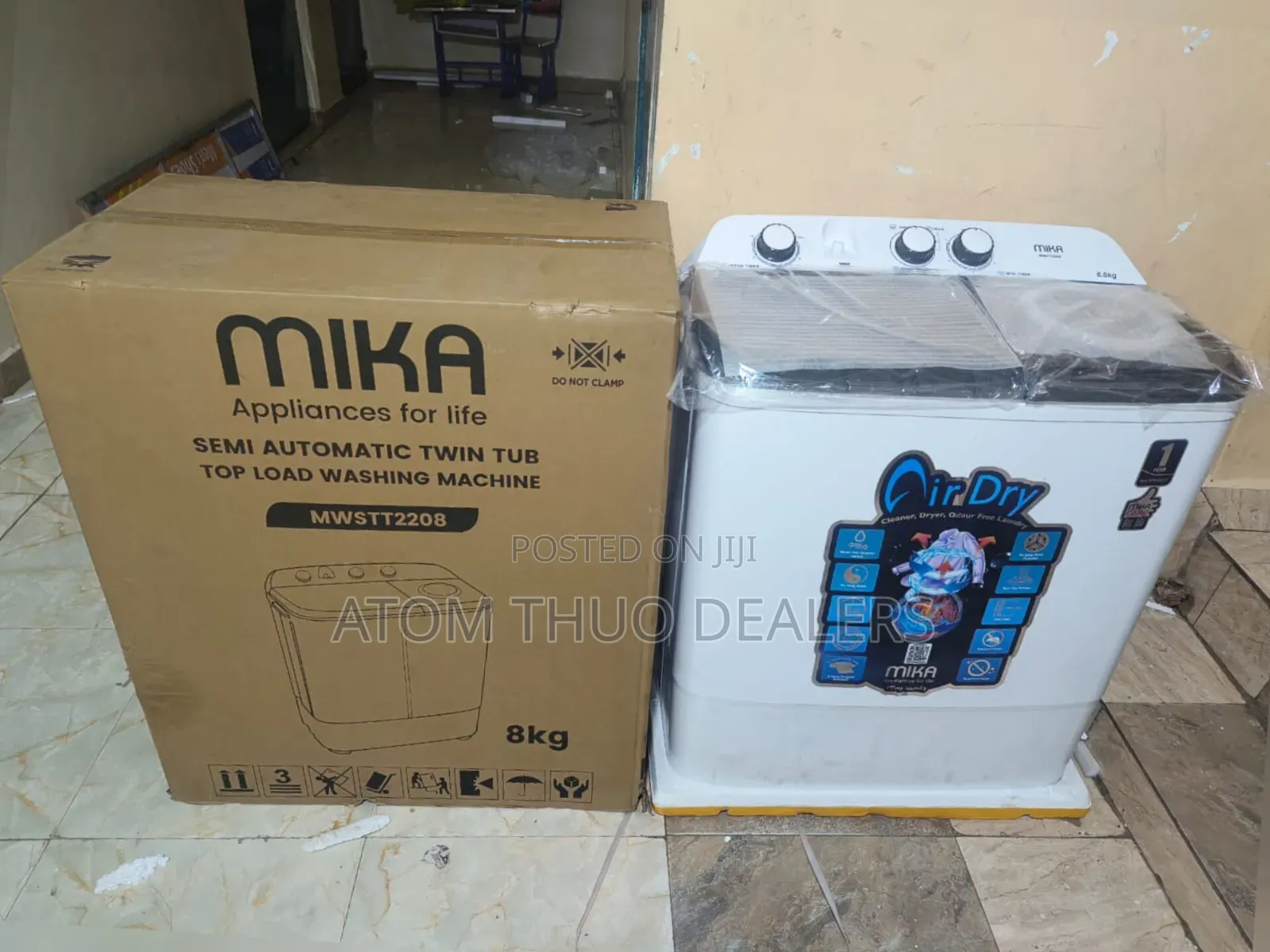8kg Mika Semi Automatic Twin Tub Top Load Washing Machine