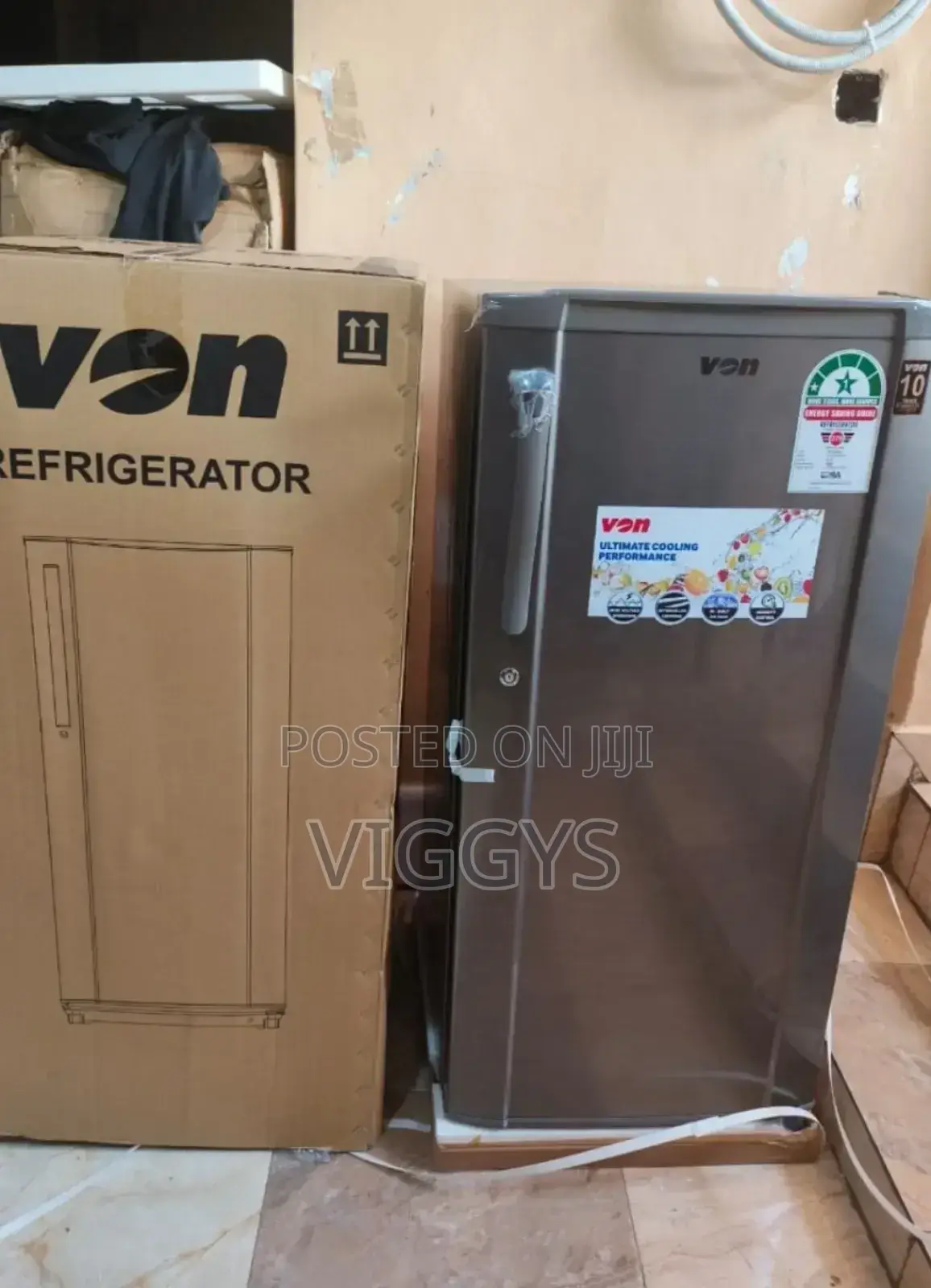 Amazing VON VARS-23DHS Single Door Fridge 185L - Silver