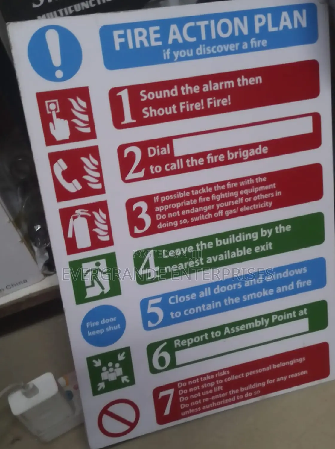 Fire Action Fire Action Fire Action Sign
