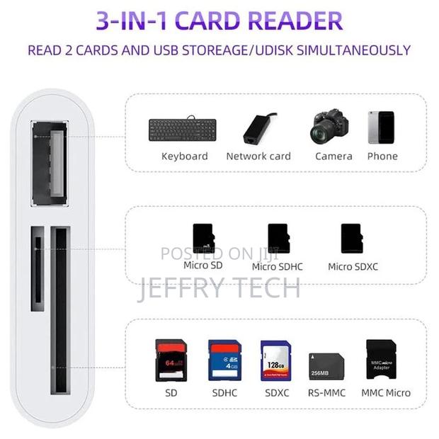 3 In1 Type-C Micro-Usb SD TF Phone OTG Card Reader Adapter S - thumbnail 2
