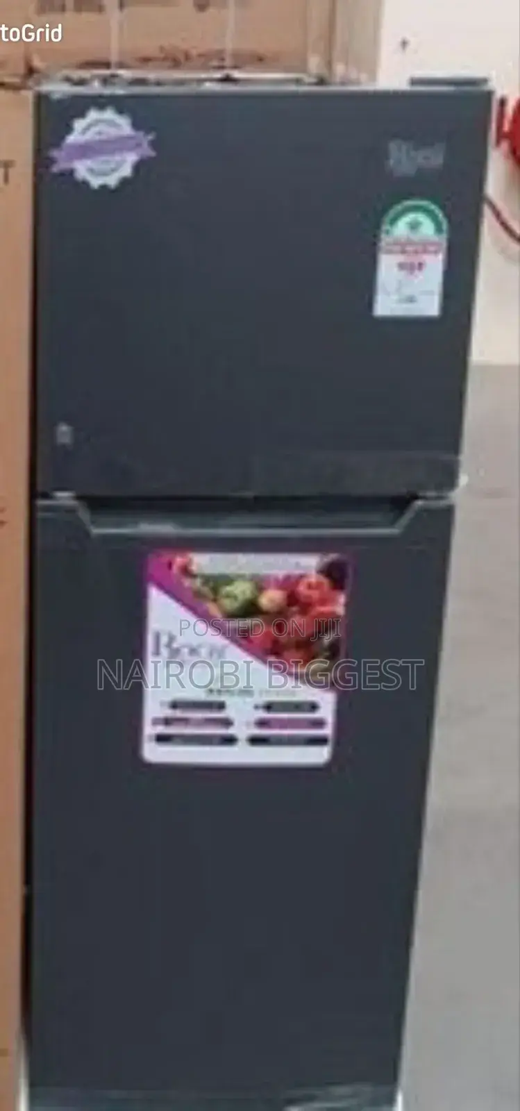 Roch Dark Silver 128 Litres Double Door Fridge