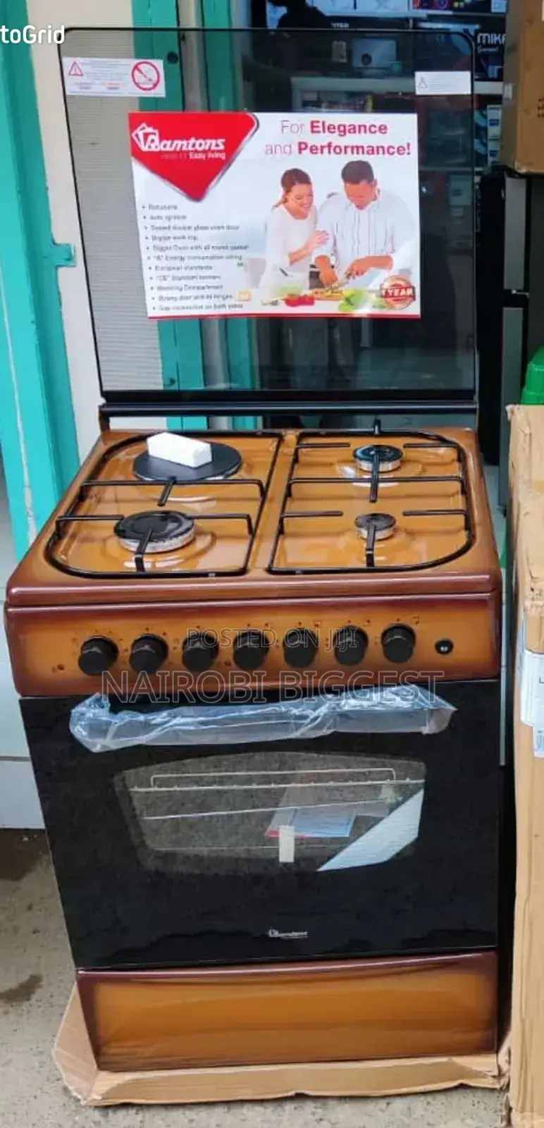 Ramtons Brown 60*60 Standing 3+1 Original Cooker