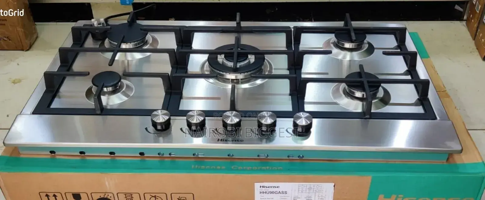 Best Hisense Built-in Hob 5 Burner, 1wok Burner. 90cmx60cm