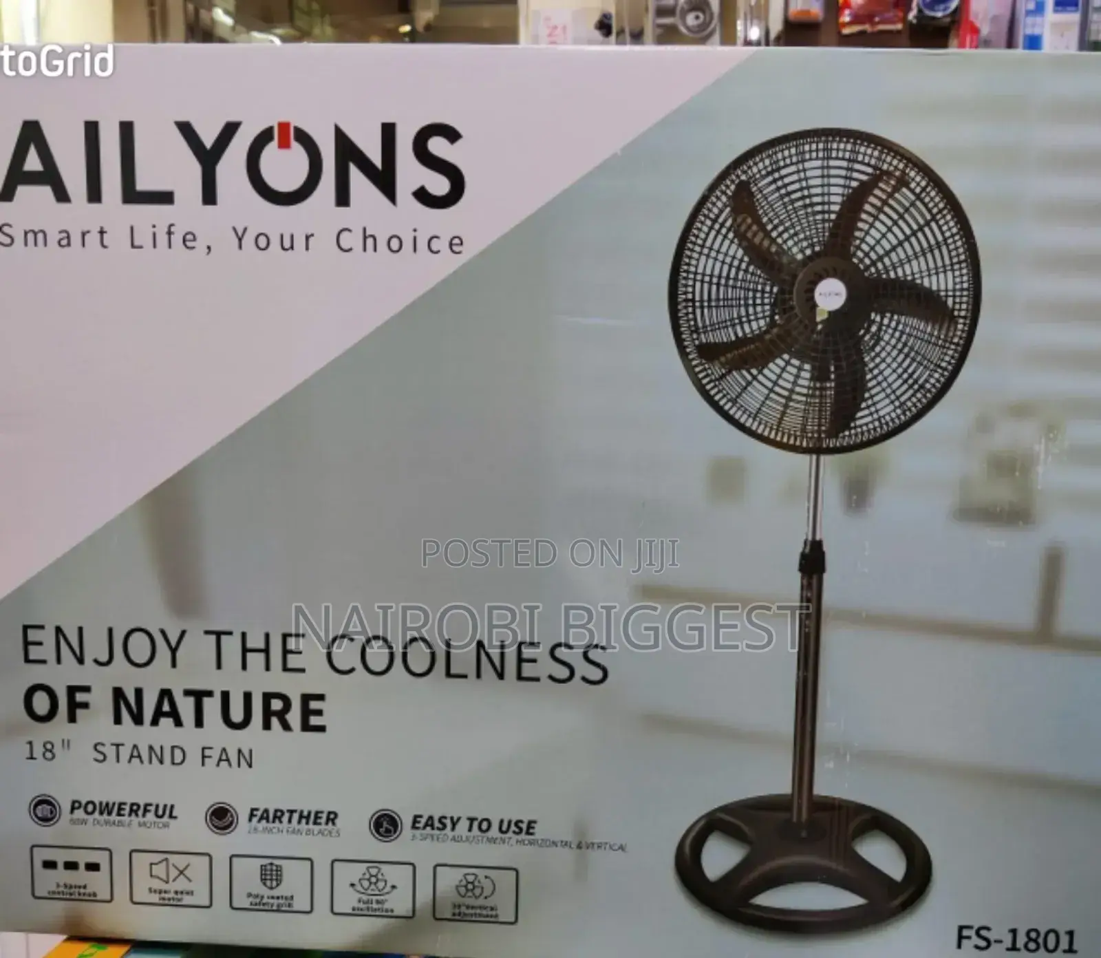 Ailyons 18" Black Standing Fan