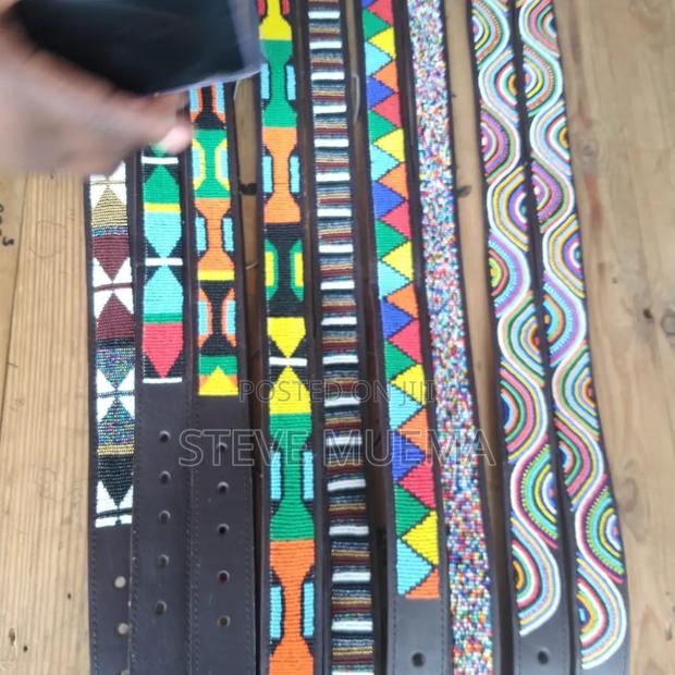 Men Beaded Leather Belts. - thumbnail 9