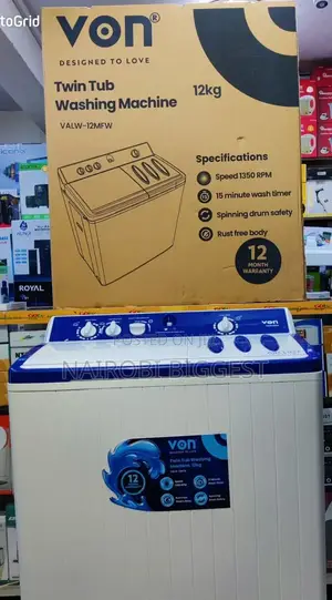 Von 12kgs Twin Tub Washing Machine