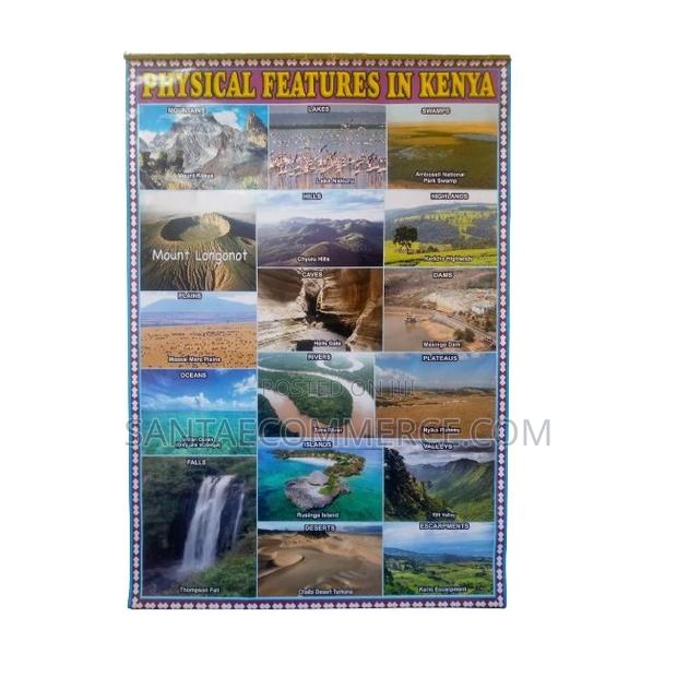 Physical Features in Kenya Wall Chart - main view