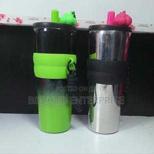 710ml Stainless Steel Coffee MugStraw, Reusable - main view