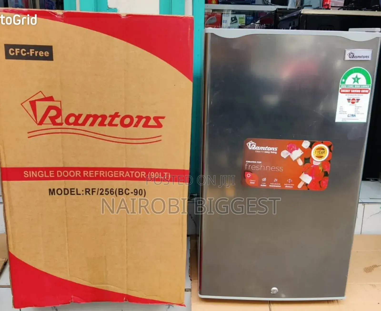 Ramtons Dark Silver Single Door 90l Refrigerator