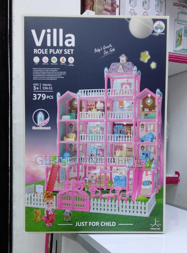 379 Pieces Villa Doll House Play Set for Kids