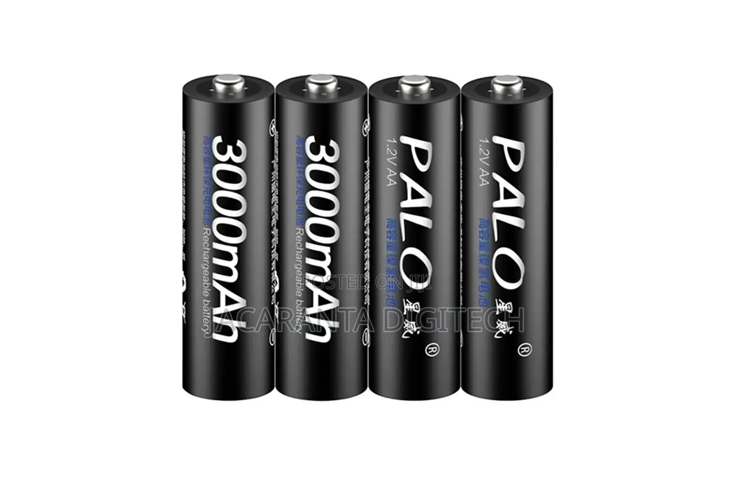 Palo Black 4 Pack Rechargeable Batteries