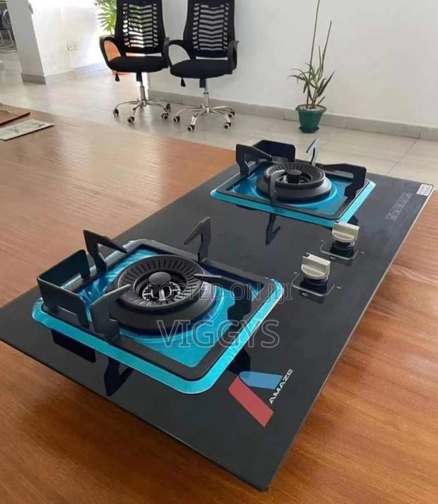 Glass Top Inbuilt Two Burner Cooker