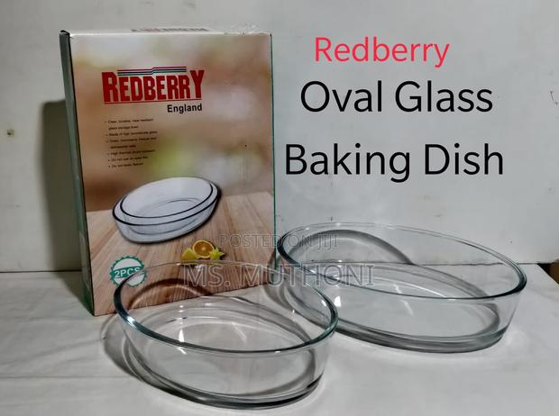 Redberry Glass Oval Baking Dish a Set of 2pcs