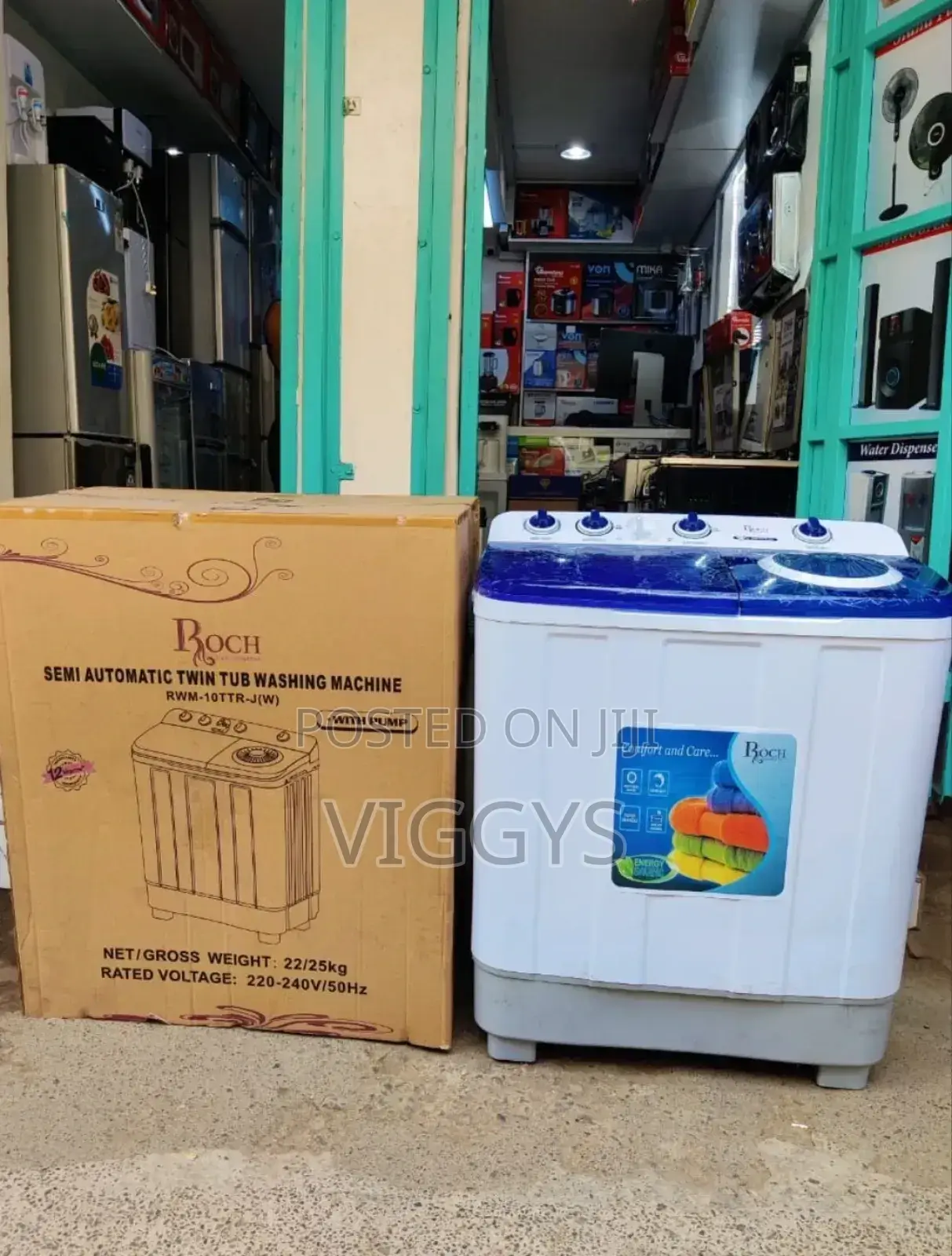 Good Quality Roch Washing Machine Twin Tub Semi Auto10kg
