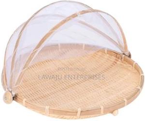 Small Bamboo Picnic Basket With Net - thumbnail 2