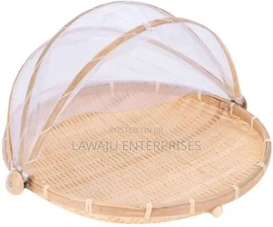 Small Bamboo Picnic Basket With Net