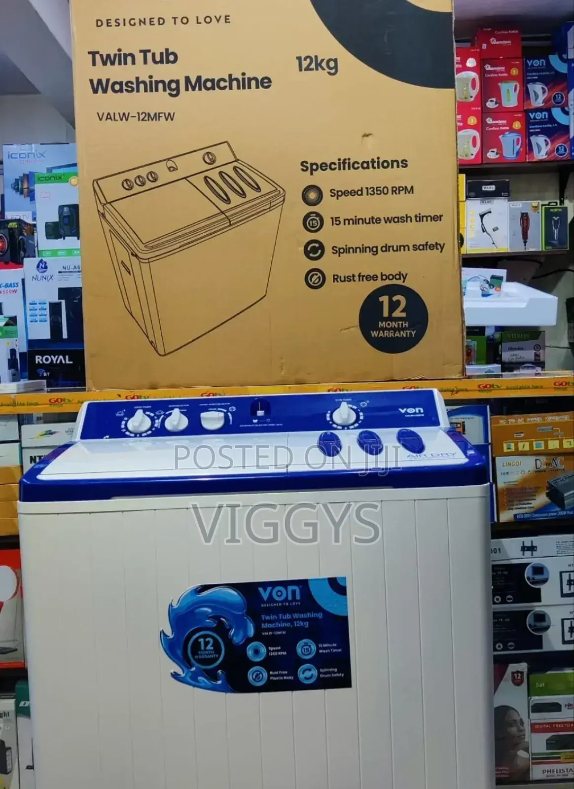 Classic *Von 12kg Twin Tub Washing Machine