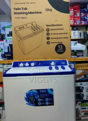 Classic *Von 12kg Twin Tub Washing Machine