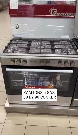 Ramtons 5gas Cooker 90X60 With Electric Oven INOX Cooker