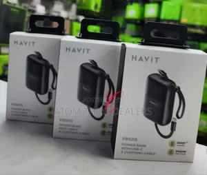 Havit PB5215 10,000mah 20W Power Bank Type C Lightning Cable