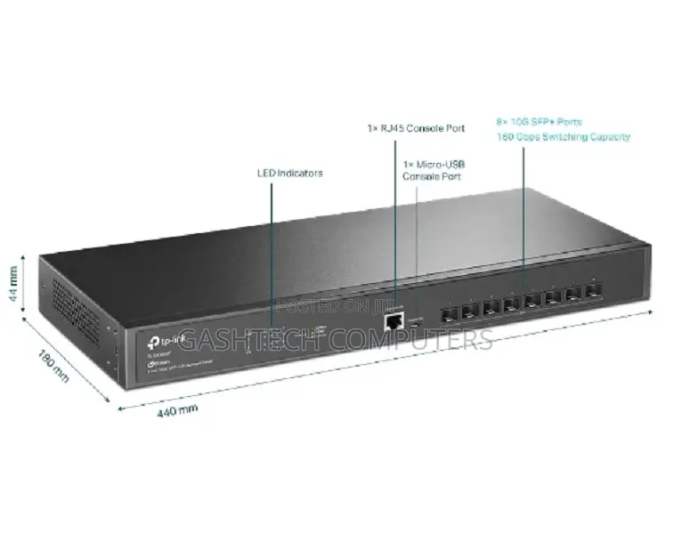 TL-SX3008F Jetstream 8-Port 10GE SFP+ L2+ Managed Switch