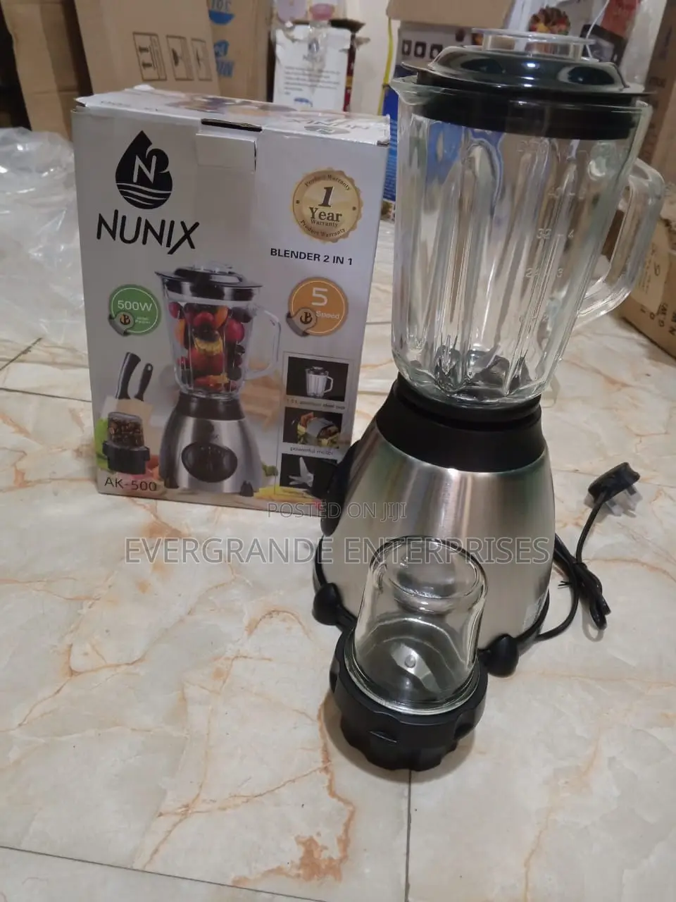 Blender ,Ak500 Blender 2 In1 With Glass Jug