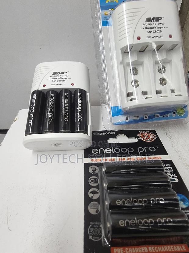 Double AA Panasonic Rechargeable Batteries 4 Pack With Charg - main view