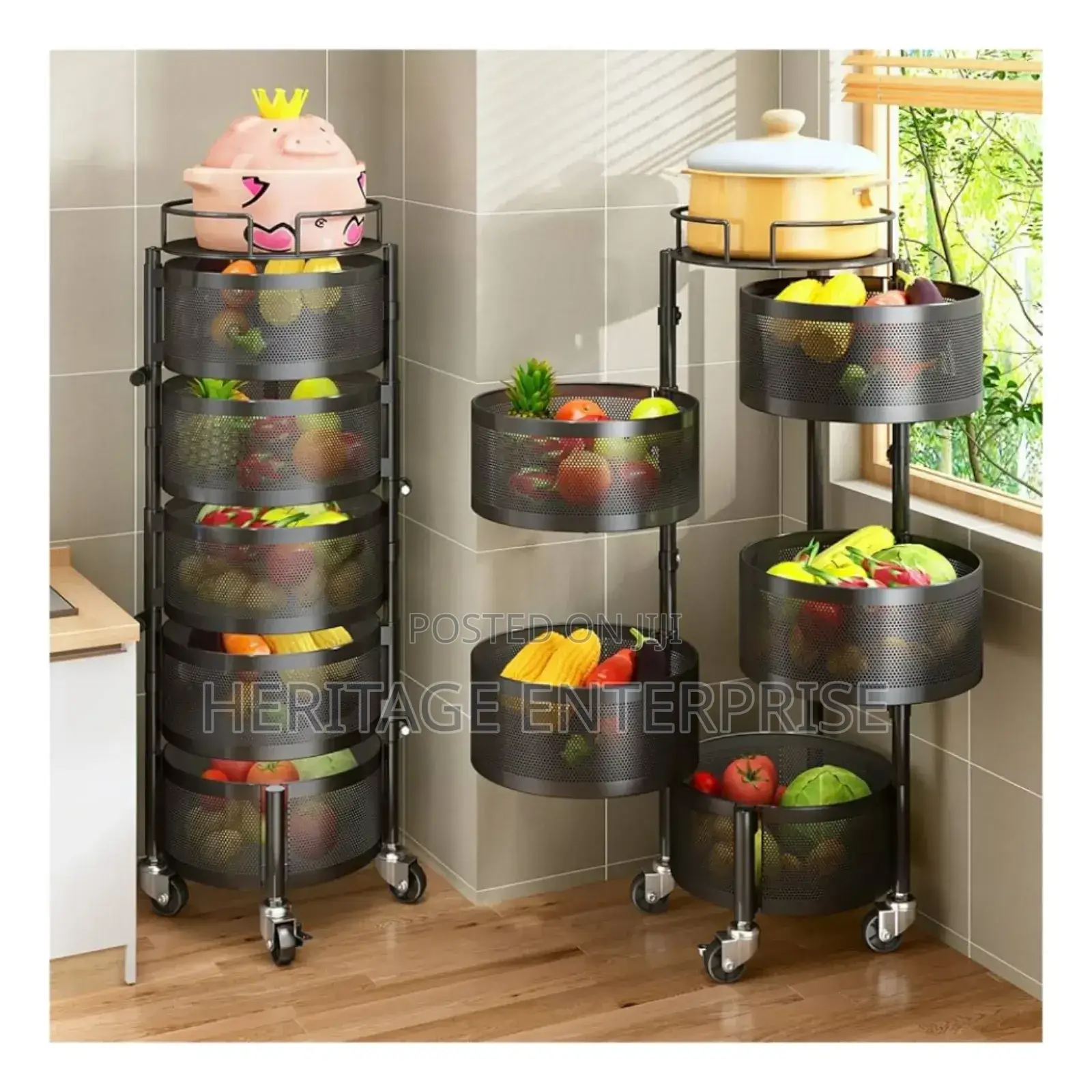 Round Fruit Rack, Rotatable Fruit Rack,