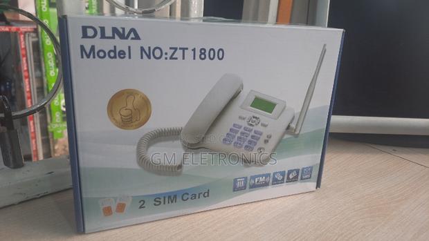 Dlna ZT1800 GSM Fixed Wireless Desktop Phone Dual Sim-White - thumbnail 2