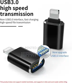 Lightning Male to USB 3.0 Female Adapter OTG Cable Compatib