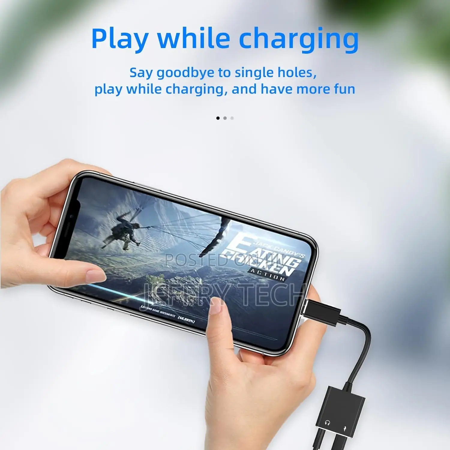 iPhone AUX Adapter Lightning to 3.5mm Headphone Jack Splitte
