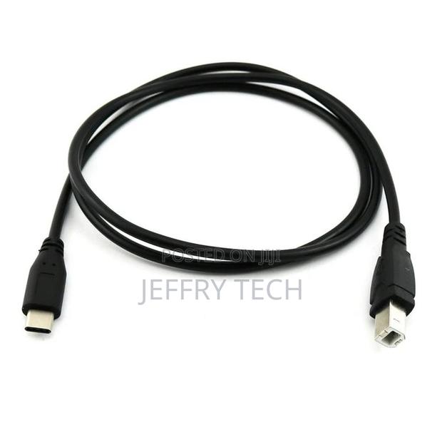 Type C Male to USB 2.0 B Type Male Data Cable Cord Print Cab