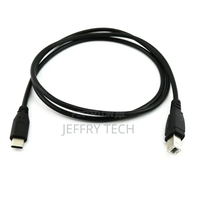 Type C Male to USB 2.0 B Type Male Data Cable Cord Print Cab