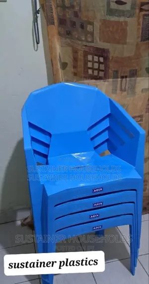 Blue Adix Plastic Chairs With Diamond Pattern