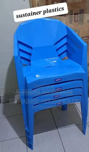 Blue Adix Plastic Chairs With Diamond Pattern