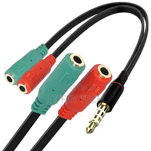 1 Male to 2 Female 3.5mm Audio Jack to Headphone Microphone