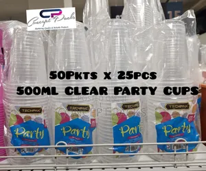 1ctn Clear 500ml Party Cups- 50pkts X 25pcs