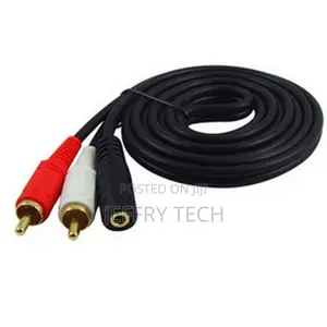 3.5mm Female Stereo Jack to 2 Rca Male Plugs Cable for Pers