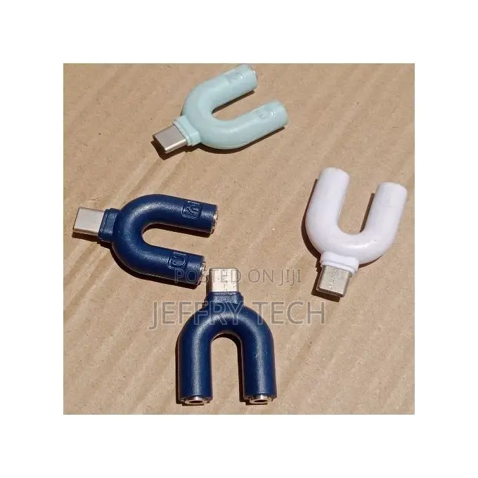Type -C Male to 3.5mm 2 Female Audio Jack