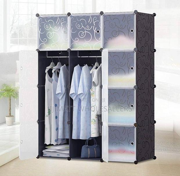 Portable 3-Column Plastic Wardrobes Available in Black