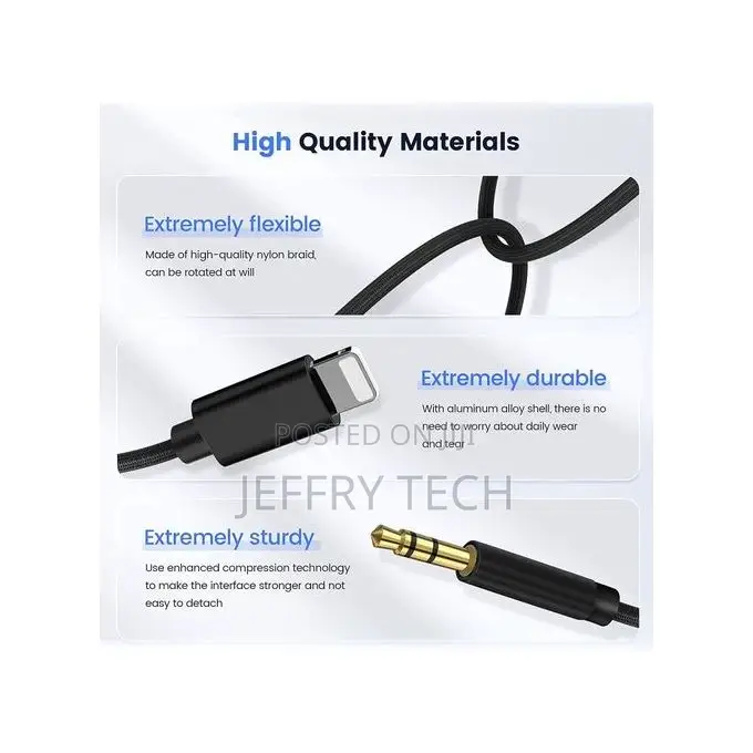 Jack 5ive Aux Cable for All iPhone 3.5mm Car Jack Auxillary